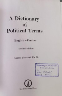 Image of A Dictionary of political Terms English - persian