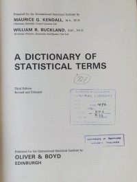Image of A DICTONARY OF STATISTICAL TERMS