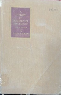 Image of A HISTORY OF EXPERIMENTAL PSYCHOLOGY