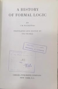 Image of A HISTORY OF FORMAL LOGIC