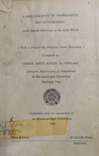 Image of ABIBLIOGRAPHY OF TRANSLATICN AND DICTIONARY