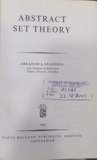 Image of ABSTRACT SET THEORY
