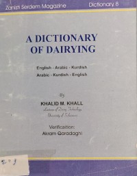 Image of ADICTIONARY OF DAIRYING English - Arabic - Kurdish