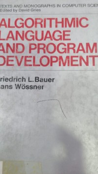 Image of ALGORITHMIC LANGUAGE AND PROGRAM DEVELOPMENT