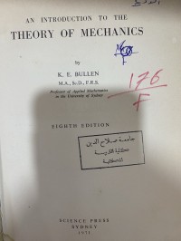 Image of An Introduction to the Theory of Mechanics