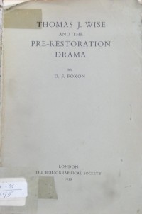 Image of AND THE PRE- RESTORATION DRAMA