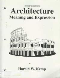 Image of ARCHITECTURE MEANING AND EXPRESSION