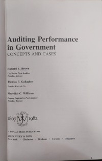 Image of Auditing performance in government