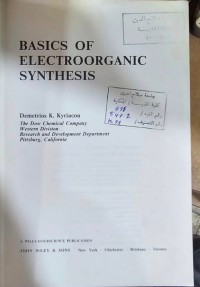 Image of Basics of electro organic synthesis