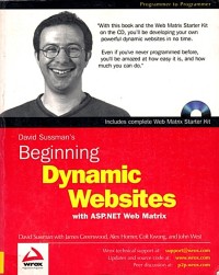 Image of Beginning Dynamic Websites with ASP.NET Web Matrix