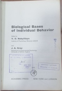Image of Biological Bases of individual Behavior
