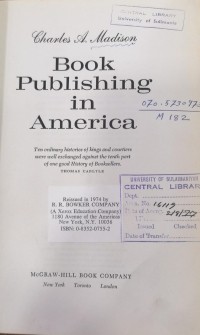 Image of Book publishing in America