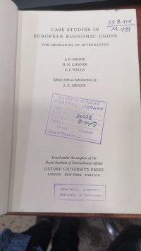 Image of CASE STUDIES IN EUROPEAN ECONMIC UNION
