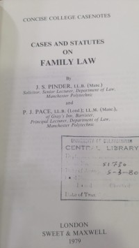 Image of CASES AND STATUTES ON FAMILY LAW