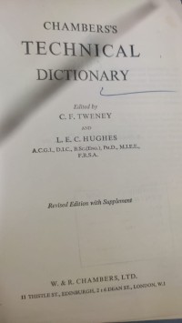 Image of CHAMBERSS TECHNICAL DICTIONARY