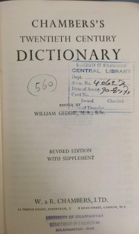 Image of CHAMBERSS TWENTIETH CENTURY DICTIONARY