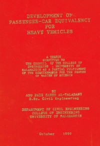 Image of DEVEL OPMENT OF PASSENGER-CAR EQUIVALENCY FOR HEAVY VEHICLES
