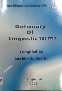 Image of Dictionary of Linguistic terms