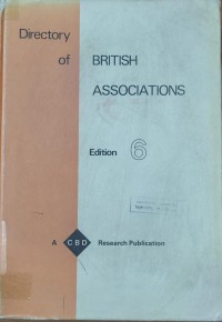 Image of Directory of BRITISH ASSOCIATIONS
