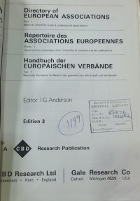 Image of Directory of EUROPEAN ASSOCIATIONS