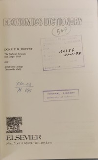 Image of ECONOMICS DICTIONARY