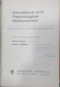 Image of Educational and psychological measurement