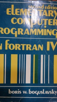 Image of ELEMENTARY C0MPUTER PRqRAMMINqIN FORTRAN IV