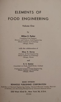 Image of ELEMENTS OF FOOD ENGINEERING

Volume One