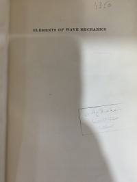 Image of Elements of Wave Mechanics