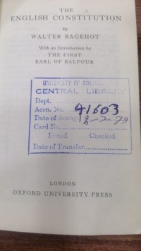 Image of ENGLISH CONSTITUTION