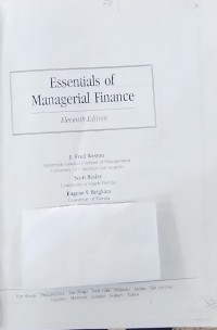 Image of Essentioals of Management Finance