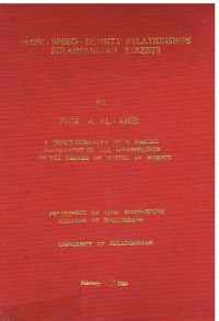Image of FLOW-SPEED -DENSITY RELATIONSHIPS SULAIMANIAH ATREETS