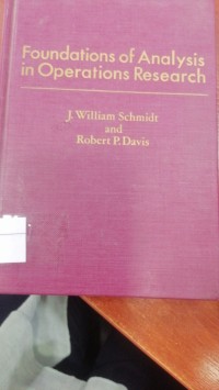 Image of Foundations of Analysis in operations Research