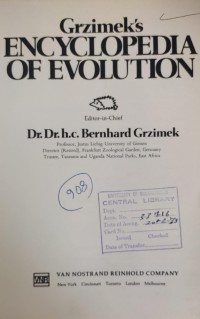Image of Grzimeks ENCYCLOPEDIA OF EVOLUTION