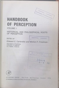 Image of HAND BOOK OF PERCERCEPTION