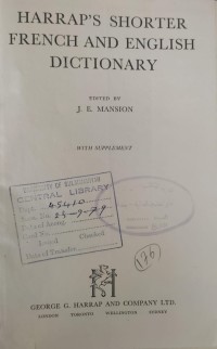 Image of HARRAPS SHORTER FRENCH- AND ENGLISH DICTIONARY