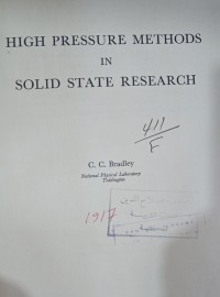 Image of HIGH PRESSURE METHODS IN SOLID STATE RESEARCH
