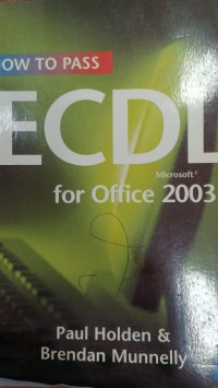 Image of HOW TO PASS ECDL Microsoft for office 2003