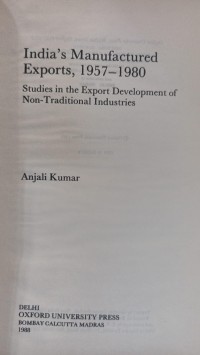 Image of Indias Manufactured Exports, 1957-1980