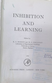 Image of INHIBITION AND LEARNING