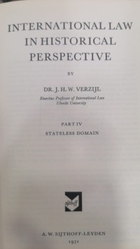 Image of INTERNATIONAL LAW IN HISTORICAL PERSPECTIVE