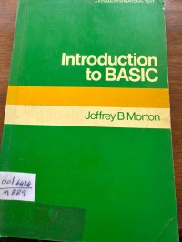Image of INTRODUCTION TO BASIC