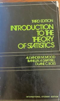 Image of INTRODUCTION TO THE THEORY OF STATISTICS