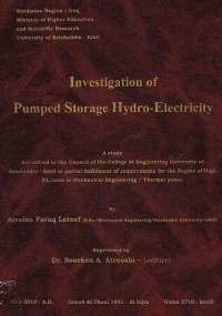 Image of INVESTIGATION OF PUMPED STORAGE HYDRO _ ELECTRICITY