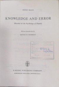 Image of KNOWLEDGE AND THE KNOWN