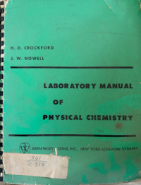 Image of LABORATORY MANUAL OF PHYSICAL CHEMISTRY