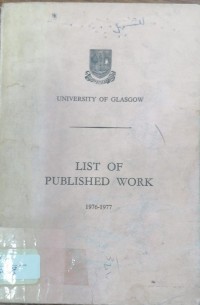 Image of LIST OF PUBLISHED WORK