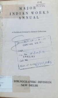 Image of MAJOR INDIAN WORKS ANNUAL