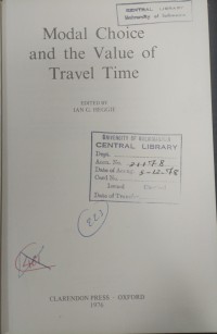 Image of Model Choice and the Value of Travel Time