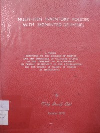 Image of MULTI-ITEM INVENTORY POLICIES WITH SEGMENTED DELIVERIES